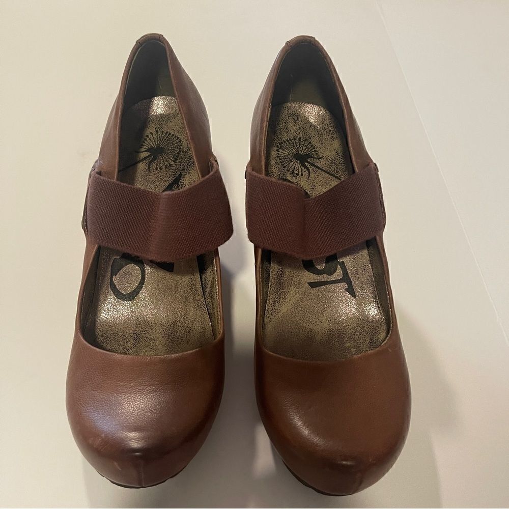 OTBT Womens Brown Mary Jane Platform Sandal Studded Leather